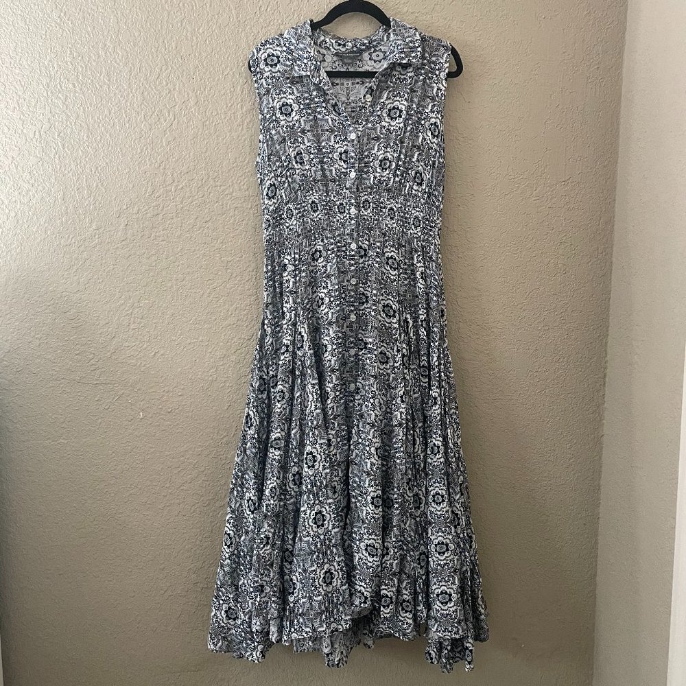 Chelsea & Theodore Button Front Double Skirt Trapeze Dress
